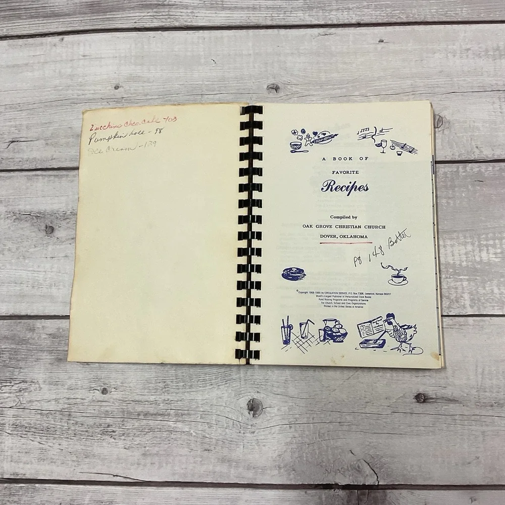 Favorite Recipes Cookbook Oak Grove Christian Church‎ Dover Oklahoma 1985